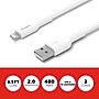 Staples TECH Lightning to USB-A Charging Cable, 6.5 ft, White, Fast Charge/Data Sync Cable, 2-Pack~#|#~ED48F63D-B3F1-4067-A2327343B89B5D2B_sc7