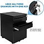 Mount-It! 3-Drawer Mobile File Cabinet, Letter & Legal Size, Lockable, 23.72"H x 14.7"W x 18.11"D, Black (MI-941B)~#|#~EDAD4D78-048B-44B4-AC4EA9C579C26BEB_sc7