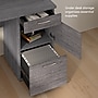 Bestar Logan 66"W U or L Shaped Desk with Hutch, File Cabinet, and Bookcase, Bark Gray (46851-47)~#|#~EDC13CB6-2397-4E47-A29F42E5E9F9C4E6_sc7