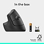 Logitech Lift Wireless Ergonomic Left Handed Optical Mouse, Graphite (910-006467)~#|#~EDE42644-1D04-49EC-93A89B79DFEDF6C3_sc7