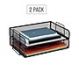 Mind Reader 2-Tier Stackable Paper Desk Tray, Metal, Black, 2/Pack (DSTACK2-BLK)~#|#~EE22B0B0-EB0B-4308-BD38DEDB0A8F5C69_sc7