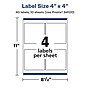 Avery Laser/Inkjet Square Glossy Labels, 4" x 4", Clear, 40 Labels/Pack (94100)~#|#~EE53891C-96A9-4B82-B6D3525319728C88_sc7
