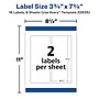 Avery Waterproof Wraparound Laser/Pigment-Inkjet Rectangle Labels, 3 1/4" x 7 3/4", White, 16 Labels/Pack (22835)~#|#~EE7303D0-470C-48AD-A11697AEC8617EA1_sc7