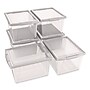 Storex Small Stackable Plastic Storage Bin, 7.87" x 11.25" x 13.53", 16 Qt., Translucent, 6/Pack (61430U06C)~#|#~EEA04F43-8BDA-4483-A72093442C54241D_sc7
