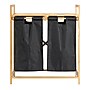 Household Essentials 2-Section Hamper with Lid, Bamboo, Black (HE1174)~#|#~EED5B8C8-7242-45D1-B0E79043631A0A2F_sc7
