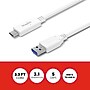 Staples TECH USB-C to USB-A Charging Cable, 3.3 ft, White, Fast Charge/Data Sync Cable for Phone/Tablet~#|#~EF9B2225-B51E-4493-89A0EBF01483E02A_sc7
