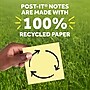 Post-it Greener Recycled Notes, 3" x 3", Canary Collection, 100 Sheet/Pad, 12 Pads/Pack (654-RP-YW)~#|#~EFA71DE3-71B8-4E24-9560A52D8DC31A7E_sc7