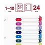 Staples Customizable Table of Contents Numeric Dividers, 10-Tabs, 24 Sets, Multicolor ~#|#~EFB64436-947B-4388-9F9FB594410C6A7D_sc7