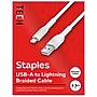 Staples TECH Lightning to USB-A Charging Cable, 3.3 ft., White (ST62329)~#|#~F0182E52-E39A-4981-B9B00CF189628816_sc7