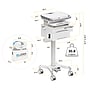 Mount-It! MedHub Powered Height-Adjustable Mobile Cart Workstation with Drawers & Built-In Power Strip, White/Gray (MI-16057)~#|#~F198060C-019B-40FA-92D20DEF42FB22D1_sc7