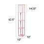 Creekwood Home Classix 62.5" 3-Tier Storage and Display LED Floor Lamp with White Linen Shade, Light Pink (CWF-3007-LP)~#|#~F20F7AD4-5436-42E9-991103F3EB65EB38_sc7
