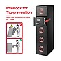 Staples Heavy Duty 5 Drawer Vertical File Cabinet, Letter Size, 63.98"H x 14.9"W x 26.5"D, Black (59589/25432)~#|#~F21C6D37-6CAF-4509-BA6404792A7DDA34_sc7