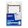 Avery Adhesive Laser/Inkjet Name Badge Labels, 2 1/3" x 3 3/8", White with Gold Border, 100 Labels Per Pack (5146)~#|#~F26A1F6B-94DA-4D66-BADC92B65947507A_sc7