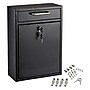 AdirOffice Steel Large Wall Mounted Drop Box Interoffice Mailbox, Key Lock, Black (631-04-BLK-PKG)~#|#~F282C871-7618-4E0B-985C2543297C4104_sc7