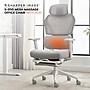 Sharper Image S-850 Heated Ergonomic Mesh Swivel Executive Massage Chair with Footrest, Light Gray/White (60106-LGRYWHT)~#|#~F28DA7CD-7194-4CB3-88B32C13AAAE2233_sc7