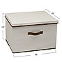 Household Essentials Large Stackable Folding Fabric Wide KD Storage Box With Lid, 12" x 18.5"x 15", 57.7 Qt., Cream (521-1)~#|#~F33B1045-4522-47B0-A0668304E26504DA_sc7
