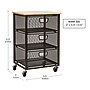 Mind Reader 3-Drawer Rolling Storage Organizer Cart with Wheels, Black (3TMESHC-BLK)~#|#~F34D04EC-BD57-4078-A983D3132A68FB36_sc7