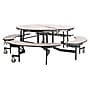 NPS MTR Series 60" Round Mobile Cafeteria Table With Benches, Grey Nebula (MTR60B-MDPEPCGYGY)~#|#~F3BE1373-0A67-4D35-A0C769FE37764592_sc7