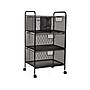 Mind Reader 4-Drawer Mobile Utility Cart with Wheels, Metal, Black (4DRMESH-BLK)~#|#~F3D05B76-1A5A-4380-BB435CF0E0B449A6_sc7