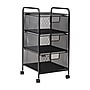 Mind Reader 3-Removable Drawer Multi-Purpose Rolling Storage Cart with Wheels, Metal, Black (3VERTM-BLK)~#|#~F3D51981-DFB2-4393-B351362C4D693CD0_sc7