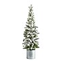 Nearly Natural Flocked Christmas Artificial Pine Tree in Tin Planter, 3' (T1501)~#|#~F3EB71CF-385E-486C-B172422B541CBE45_sc7