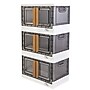 Dbest Quik Box Medium Stackable Folding Plastic Storage Bin, 12" x 12" x 12", 34 Qt., White, 3/Pack (01-990)~#|#~F48DA060-D105-4EB1-B78AF1F0BBD1720E_sc7