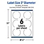 Avery Laser/Inkjet Circle Multipurpose Labels, 3" Dia., White, 60/Pack (S00EVG)~#|#~F4A153ED-4BEA-40D0-926CB02C7F4F71B8_sc7