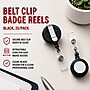 Staples Badge Reels, 30" Retractable Cord Length, Vinyl/Metal, Black, 25/Pack (18913/3748022)~#|#~F4E57628-BBD0-4B1A-83A779B75E617448_sc7