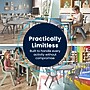 Flash Furniture Emmy Rectangular Activity Table Set, 26.5" x 21.75", Height Adjustable, Natural Woodgrain/Dusty Blue ~#|#~F4F681AA-196E-4E42-B68EBF9032F6A56B_sc7