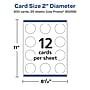 Avery Integrated Cards, 2" Dia., Glossy White, 300/Pack (95268)~#|#~F50A2C82-A94F-40BB-97FAED5E0D9228DA_sc7