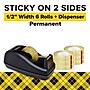 Scotch Permanent Double Sided Tape with Dispenser, 1/2" x 25 yds., Clear, 6/Pack (665-6PKC40)~#|#~F5138FC3-2A3E-4BA3-B8F72666BA457528_sc7