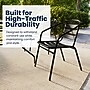 Flash Furniture Lila 55" Patio Table with Umbrella Hole and 6 Slat Stack Chairs, Black (TLH089R017CBK6)~#|#~F5776466-79F5-4B28-A857A129AED6E08A_sc7