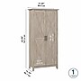 Bush Furniture Key West 66" Tall Storage Cabinet with Doors and 5 Shelves, Washed Gray (KWS266WG-03)~#|#~F583B7EE-1FC0-421C-8B261511AFD8F3D2_sc7
