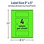 Avery Laser/Inkjet Multipurpose Rectangle Labels, 2" x 5", Neon Green, 320/Box (94241)~#|#~F5CB8836-C25F-4C3A-83DB43739A9E365A_sc7