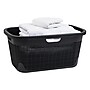 Mind Reader 10-Gallon Laundry Basket, Plastic, Black (40FABASK-BLK)~#|#~F61F22F4-FCFE-4046-AECC8C346271B26F_sc7