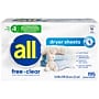 all free clear Dryer Sheets Unscented, 195 Sheets/Box, 6 Boxes/Carton (DIA47362CT)~#|#~F656BF01-D4E1-4F06-925356C5E0DA1174_sc7