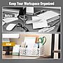 Mind Reader 5-Compartment Metal Desk Organizer, White (MOSORG-WHT)~#|#~F68B4470-7A20-48E0-A89D81C1D102697A_sc7