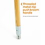 Coastwide Professional™ 60" Wood Push Broom Handle, Threaded Metal Tip (CW57741)~#|#~F6B9CFDA-2DDA-449E-810A9C90F500A9E0_sc7