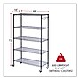 Alera® 5-Shelf Wire Shelving Kit with Casters and Shelf Liners, 48w x 18d x 72h, Black Anthracite~#|#~F6C82F13-80B5-4334-82913D192DC8F738_sc7
