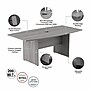 Bush Business Furniture 72W x 36D Boat Shaped Conference Table with Wood Base, Platinum Gray (99TB7236PG)~#|#~F6EE126F-C6E3-4711-88C4E4D6D39A072C_sc7