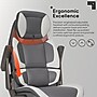Sharper Image S-950 Heated Ergonomic Faux Leather Swivel Executive Massage Chair, Gray/White (52755M-GRYWHT)~#|#~F739BE82-2D51-4501-85F1089874F79AD2_sc7