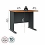 Bush Business Furniture Cubix 36"W Desk, Natural Cherry/Slate (WC57436)~#|#~F7BC90EC-6578-47FA-8B404413BD3EE68C_sc7
