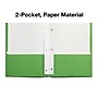 Staples Smooth 2-Pocket Paper Folder with Fasteners, Green, 25/Box (50773/27541-CC)~#|#~F80FA458-112D-4A5E-915FD6C555D82E0E_sc7
