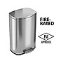 HLS Commercial Stainless Steel Trash Can with Hinged Lid, 13.2-Gallon, Silver (HLSS13RFR)~#|#~F8570352-EE30-4D29-A367E76AEB0DDE03_sc7