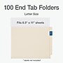 Pendaflex End Tab File Folder, Straight Cut, Letter Size, Manila, 100/Box (1007040)~#|#~F85DF672-B43A-451E-8BC546894F3311A1_sc7