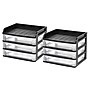 Iris Medium 3-Drawer Desktop Storage, Plastic, Black/Clear, 2/Carton (150181CT)~#|#~F88280BA-109B-4E07-AD5728E31AB44A3E_sc7
