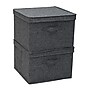 Household Essentials Medium Stackable Folding Fabric Square KD Storage Box, 10" x 15"x 15", 39 Qt., Gray, 2/Pack (7517-1)~#|#~F8B47757-03D6-45E4-A327F76746015474_sc7