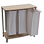 Household Essentials 3-Section Rolling Laundry Sorter with Lid, Laminated Wood, Ashwood (7050-1)~#|#~F8D873A9-0B46-47F3-95BFEDB8C394778D_sc7