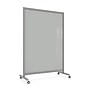 Ghent EZ Magnetic Glass Mobile Dry-Erase Whiteboard, Aluminum Frame, 75"H x 50"W, Gray (EZ1MA7550GY)~#|#~F96B8292-9FDB-4913-A9DCDFCCCC13D80D_sc7
