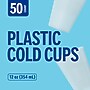 Perk Plastic Cold Cups, 12 Oz, 50 Count Disposable Cups for Cold Beverages, Clear~#|#~FA137382-CF7C-47DC-8007B07372DC61EA_sc7